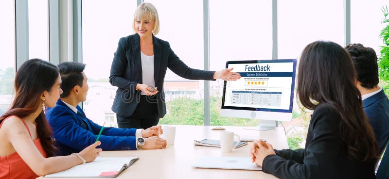 Customer feedback and review analysis by modish computer software royalty free stock image
