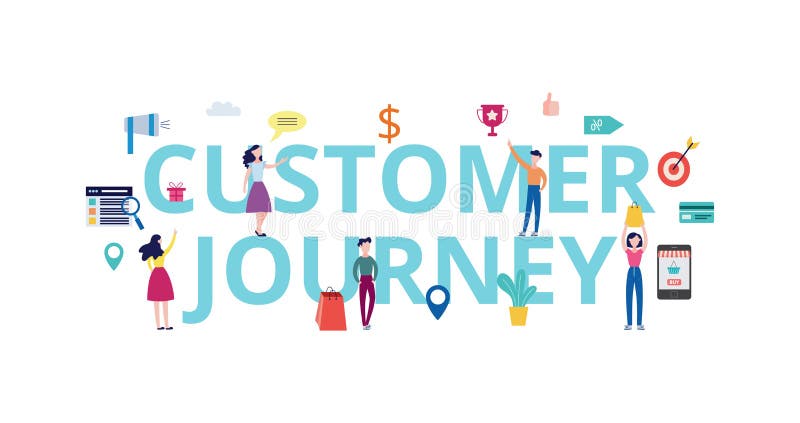 Customer Journey Banner - Shopping People Standing by Giant Words Stock Vector - Illustration of client, purchase: 162699350 Customer Journey Banner - Shopping People Standing by Giant Words Stock Vector - Illustration of client, purchase: 162699350