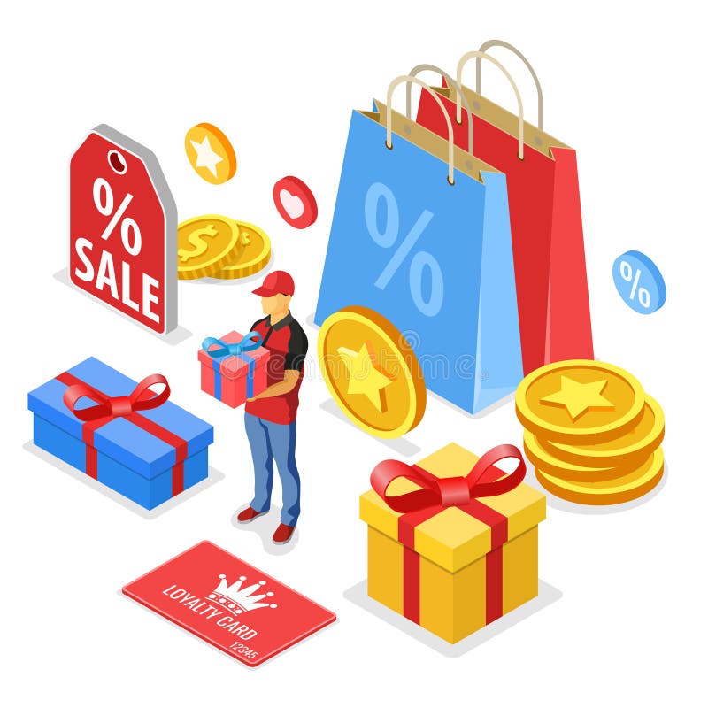 Customer Loyalty Programs Banner stock illustration