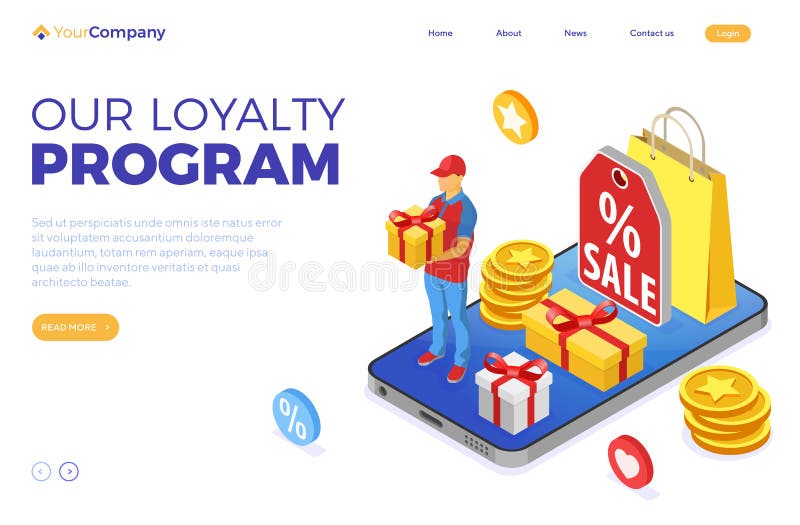Customer Loyalty Programs Banner stock illustration