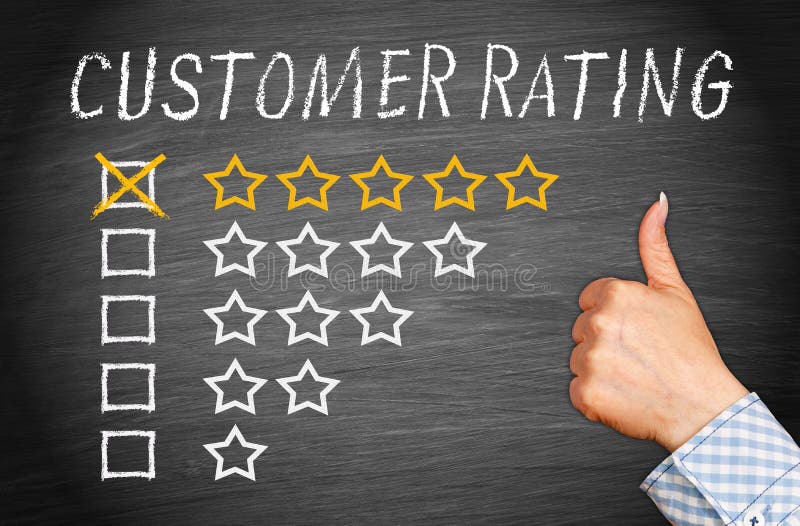 Customer Rating Five Stars with thumb up