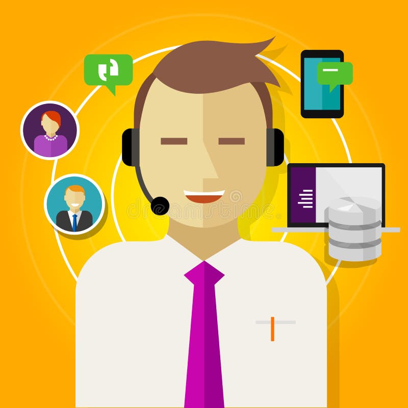 Customer relationship management del crm della call center illustrazione vettoriale Customer relationship management del crm della call center illustrazione vettoriale