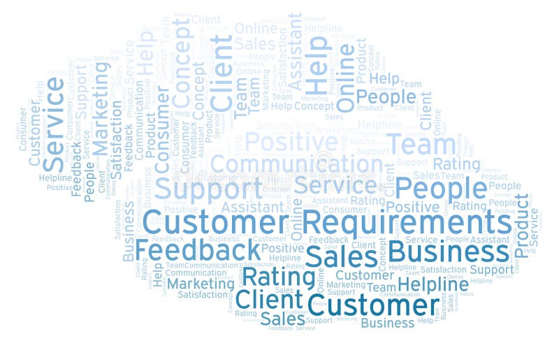 Customer Requirements word cloud. vector illustration