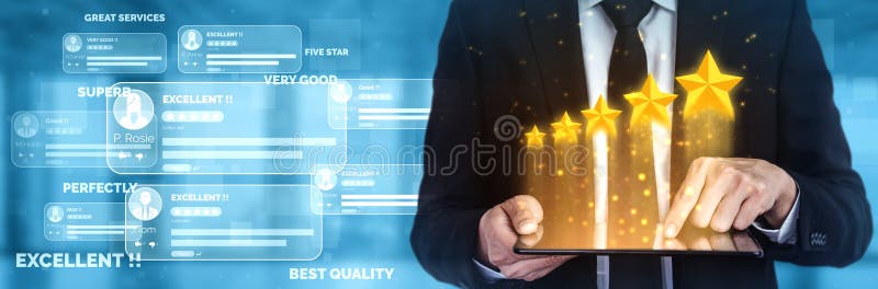 Customer review satisfaction feedback survey concept royalty free stock images
