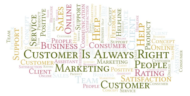 Customer Is Always Right word cloud. vector illustration