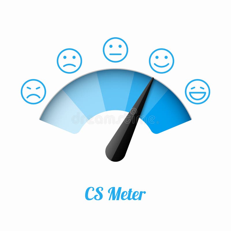 Customer satisfaction meter with different emotions vector illustration