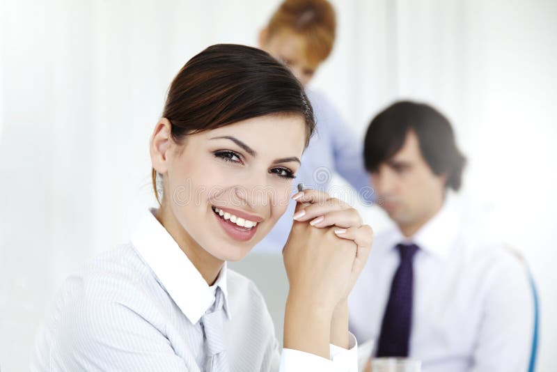 Smily secretary stock image. Image of business, customer - 10540551