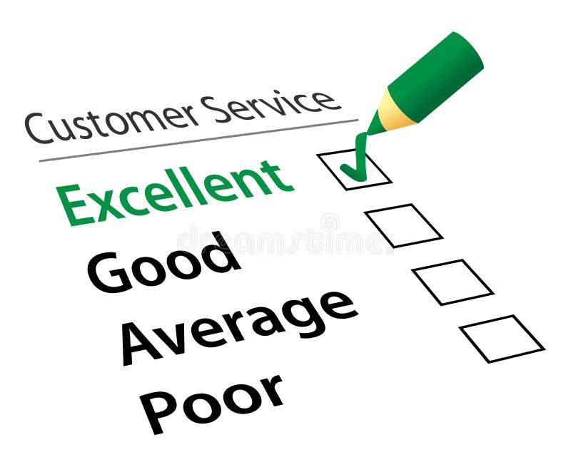 Servizio clienti applicazione selezionata l'opzione eccellente.
