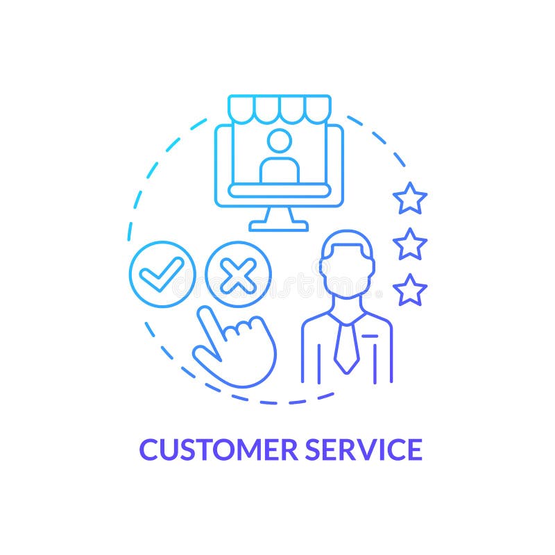 Customer Service Blue Gradient Concept Icon Stock Vector Illustration
