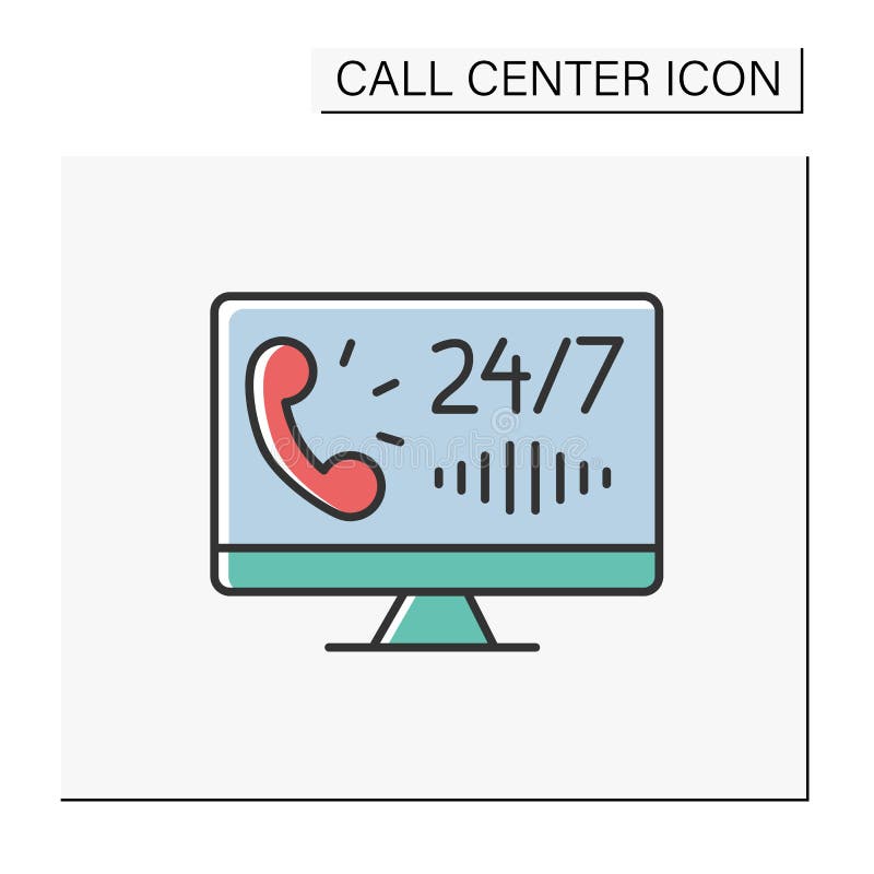 Customer service color icon stock illustration