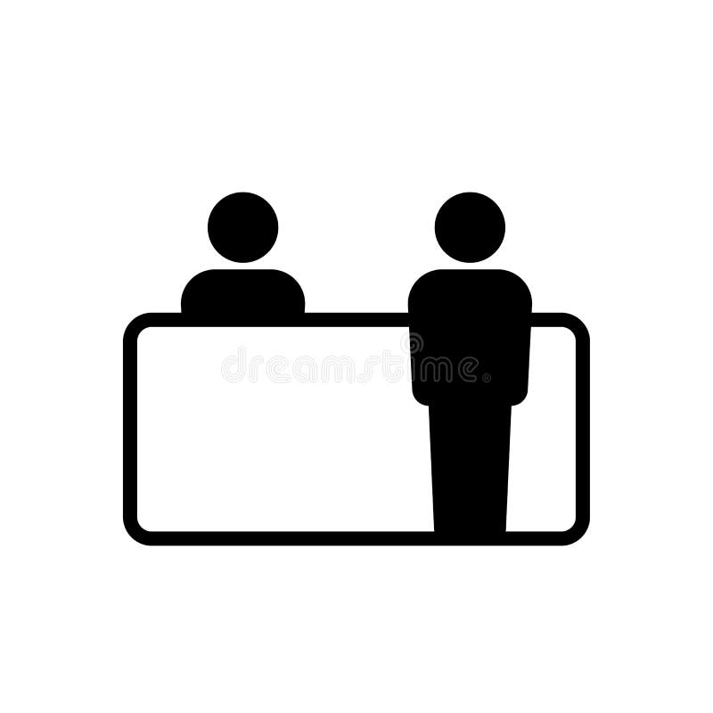 Customer Service Desk Icon Reception Symbol Stock Vector