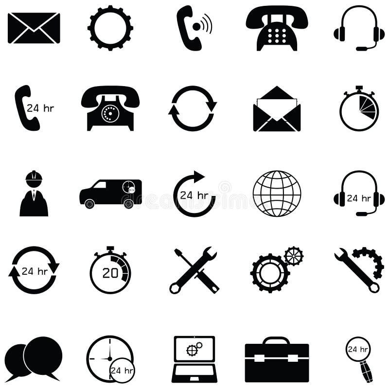 Customer service icon set stock illustration