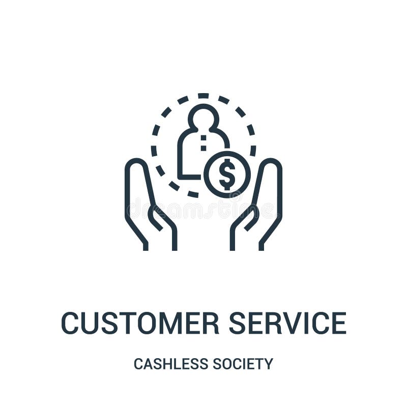 customer service icon vector from cashless society collection. Thin line customer service outline icon vector illustration stock illustration customer service icon vector from cashless society collection. Thin line customer service outline icon vector illustration stock illustration
