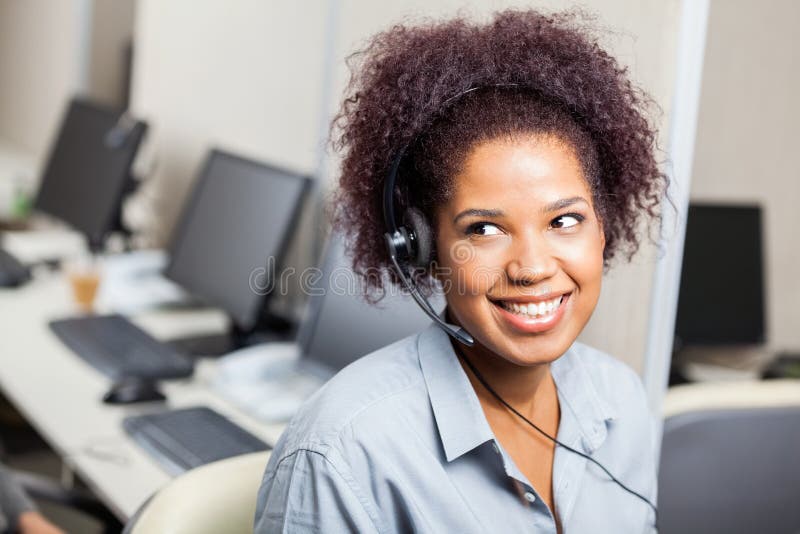 Customer Service Representative Working in Office Stock Photo Image