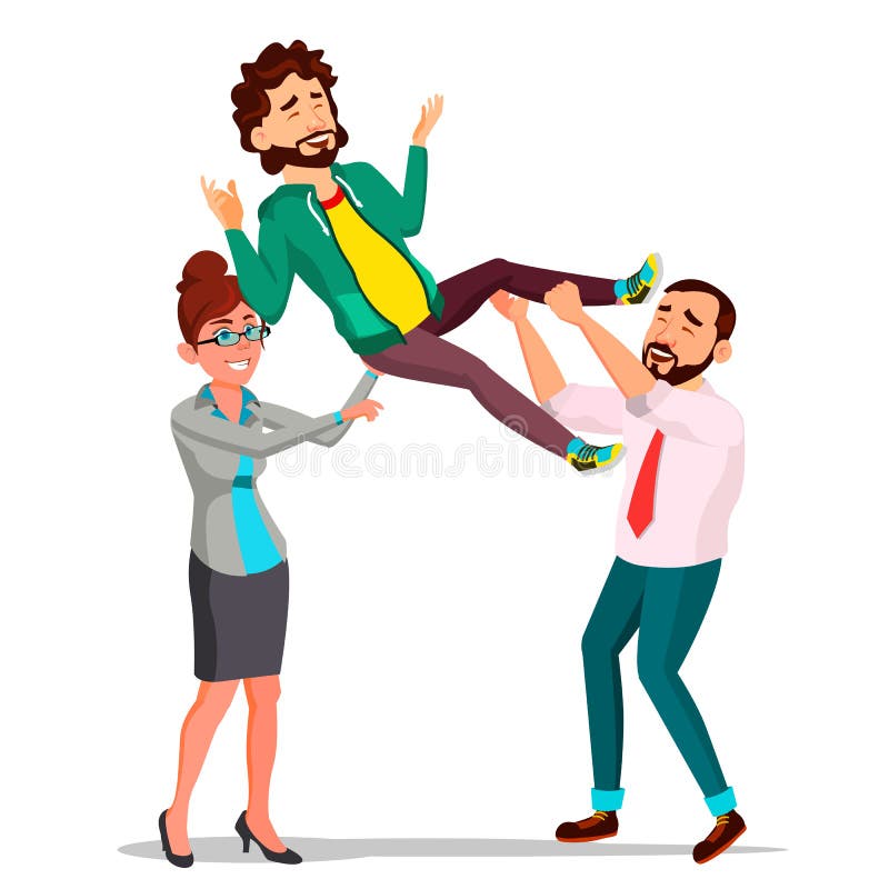 Customer Support, Employee in Business Suit Holding a Happy Client Over His Head Vector. Isolated Illustration Stock Vector - Illustration of communication, microphone: 129365356 Customer Support, Employee in Business Suit Holding a Happy Client Over His Head Vector. Isolated Illustration Stock Vector - Illustration of communication, microphone: 129365356