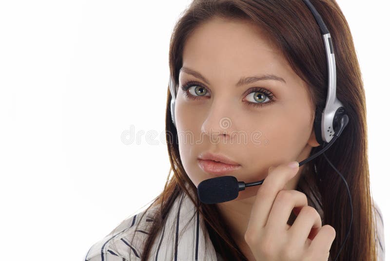 Customer support girl.Call center