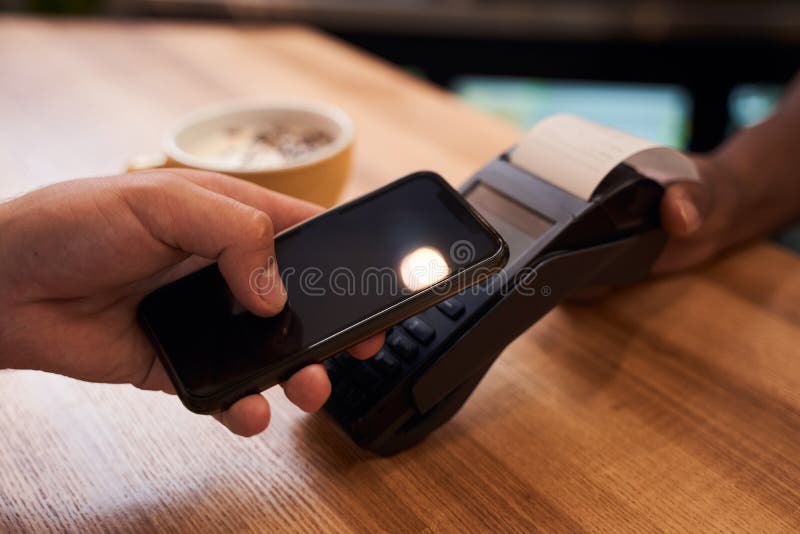 Customer Using Cellphone for Pay by NFC Technology Stock Image Image of reader, contact 197305157
