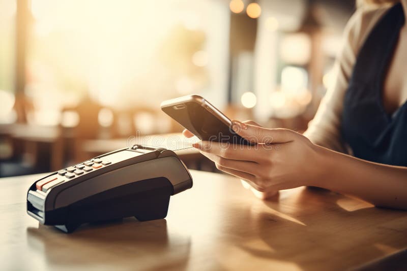 Customer Using Their Smartphone To Make a Payment through Near Field