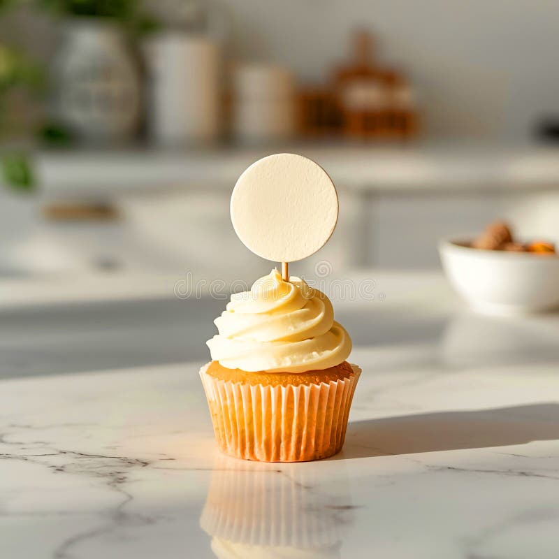 Customizable Cupcake Topper Kitchen Treat stock illustration