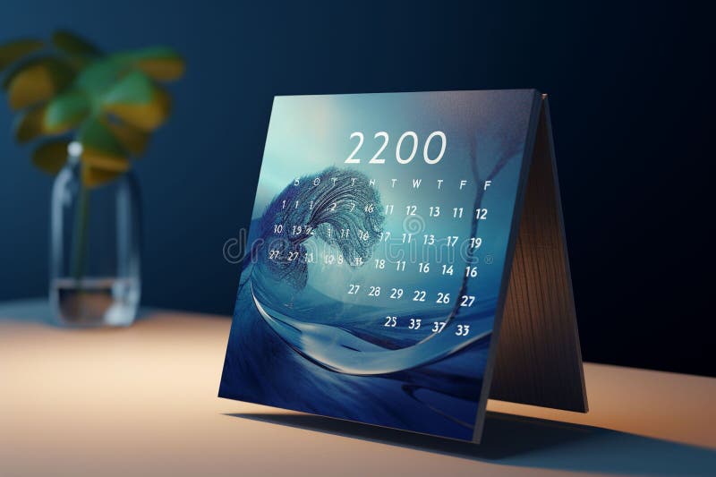 Customizable Digital 2024 Calendar Mockups for Stock Illustration