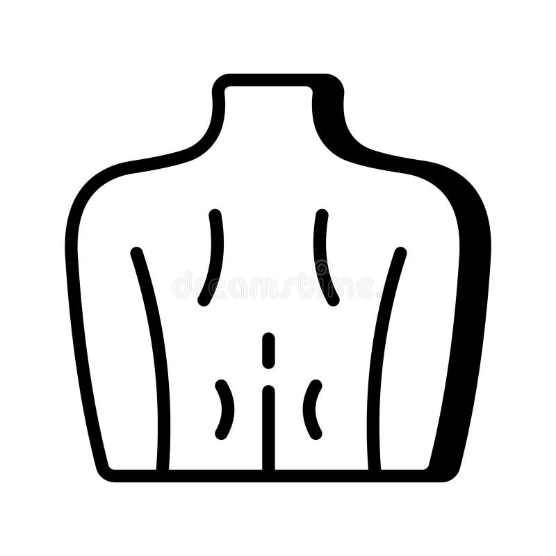 A customizable glyph icon of human back posture royalty free illustration