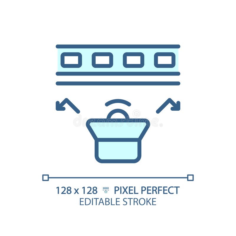 Customizable resilient sound channel blue thin linear icon vector illustration