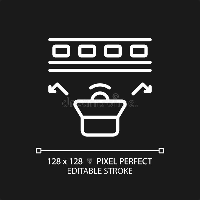 Customizable resilient sound channel white thin linear icon stock illustration