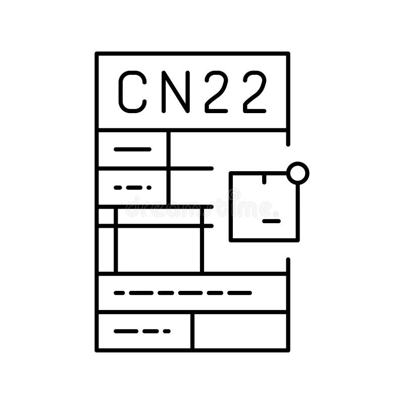 Customs Declaration Line Icon Vector Illustration Stock Vector