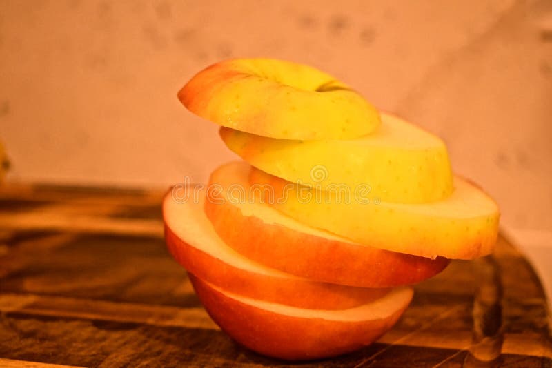 Cut Apple Stock Photo Image Of Horizontally Fruit Stacked