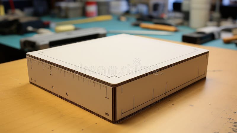 Cut box die line illustration fold dimensions assembly precision measurements fit illustration stock