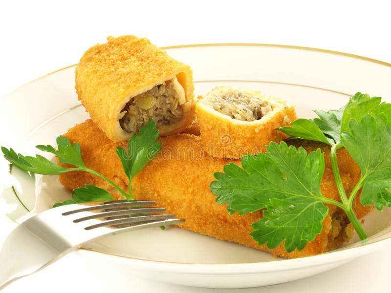 Cut croquette stock photos