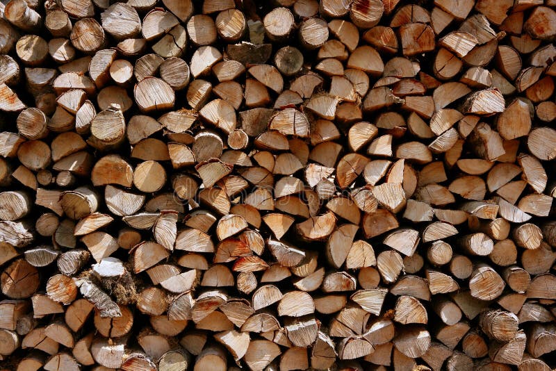 Cut firewood stack logs as pattern