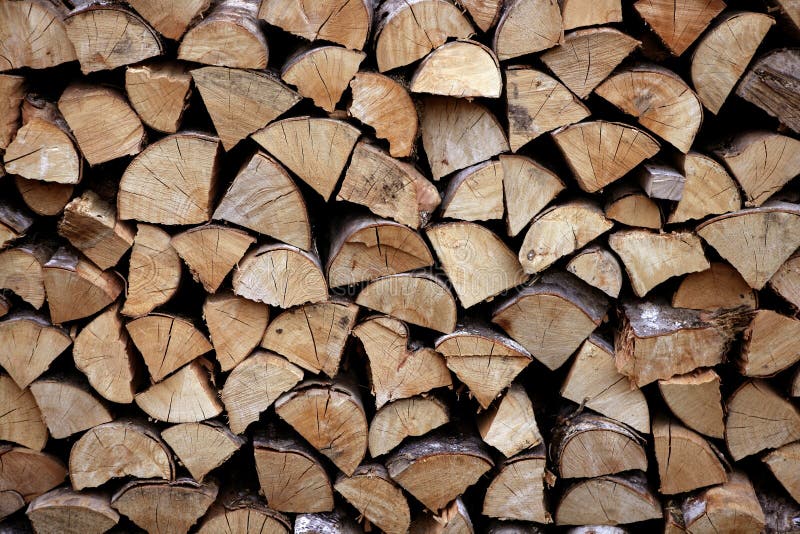 Cut firewood stack logs as pattern