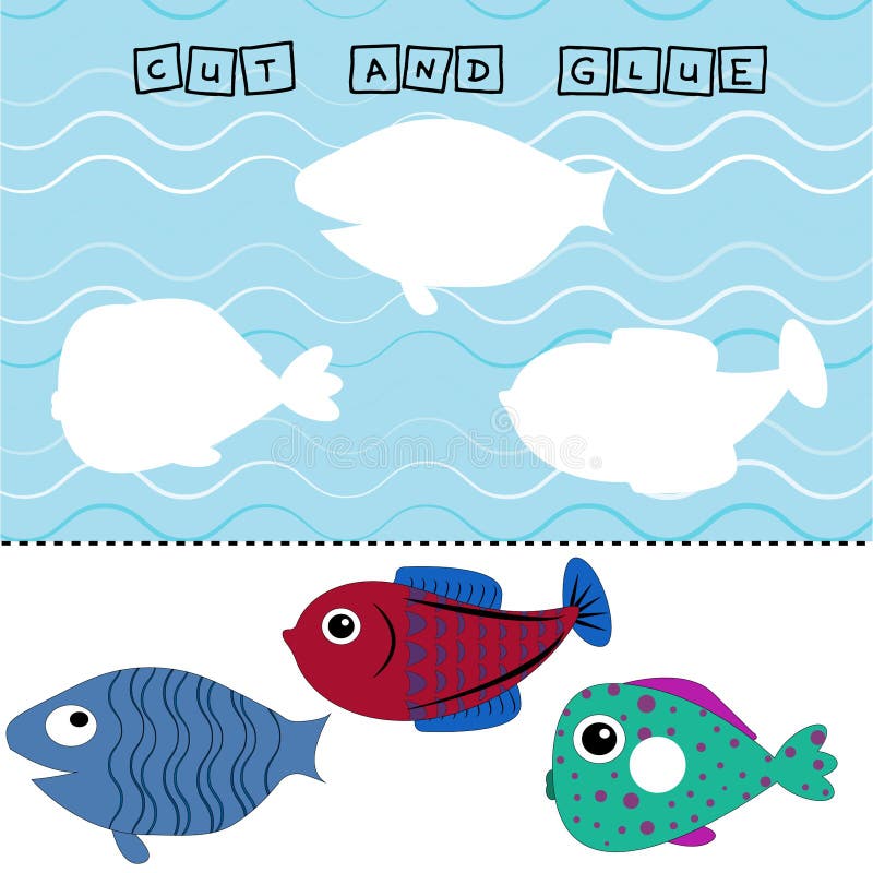 CUT and GLUE stock illustration. Illustration of fragment - 225719069