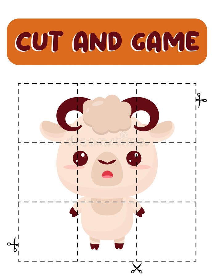 cut-and-glue-lamb-educational-children-game-printable-worksheet-stock