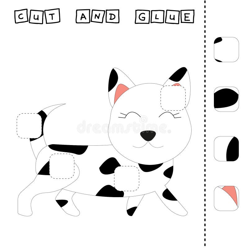 CUT and GLUE stock illustration. Illustration of pastime - 254564281