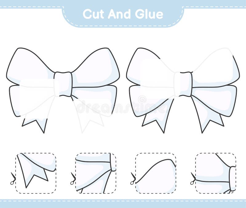 Cut and Glue, Cut Parts of Ribbon and Glue Them. Educational Children ...