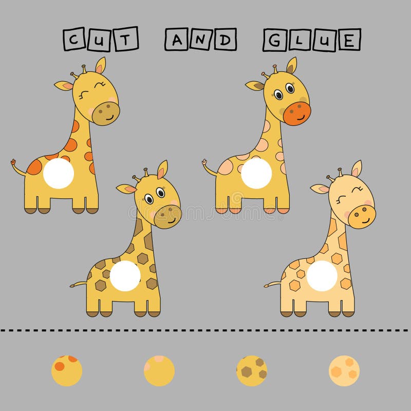CUT and GLUE stock illustration. Illustration of game - 232358418