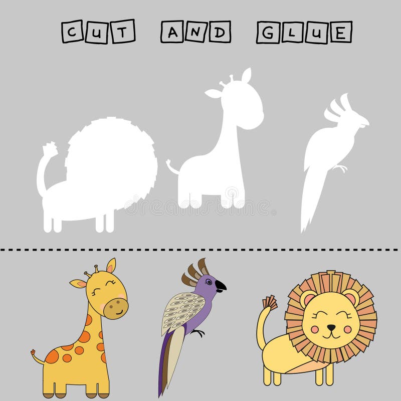 CUT and GLUE stock illustration. Illustration of glue - 225501747