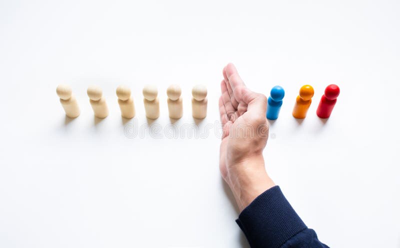 Cut loss and Business human resource management concepts. build team confidence stock image