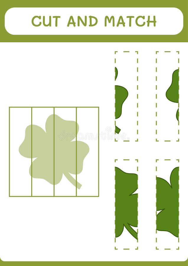 Cut and Match Parts of Clover, Game for Children. Vector Stock Vector ...