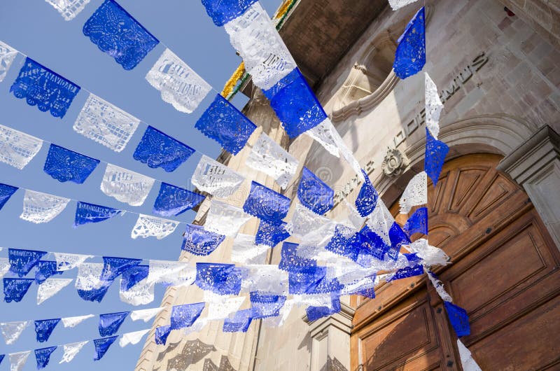 Mexican typical decorative papers called Papel picado. Mexican typical decorative papers called Papel picado