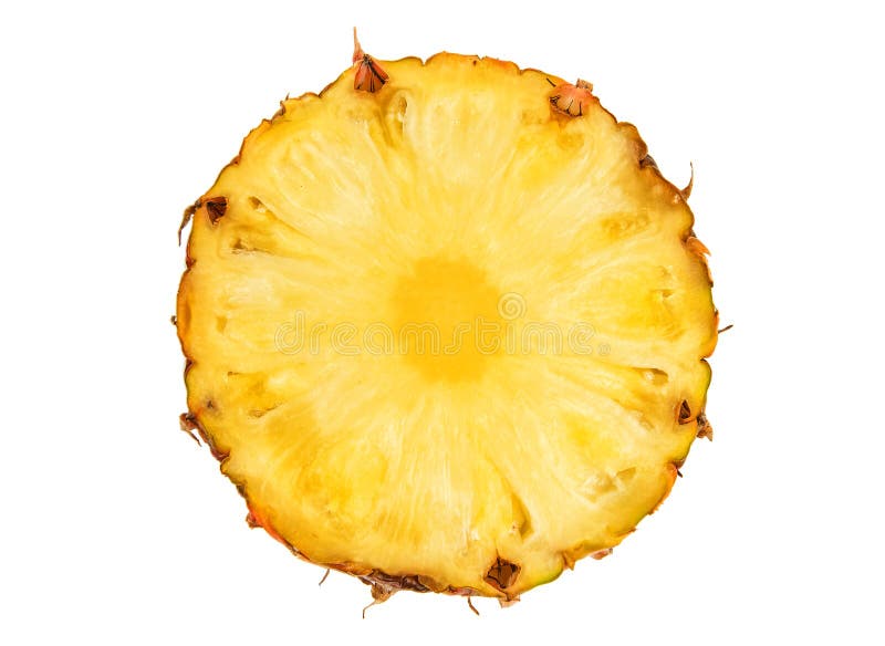 Cut pineapple on white stock photo. Image of slices 145927528