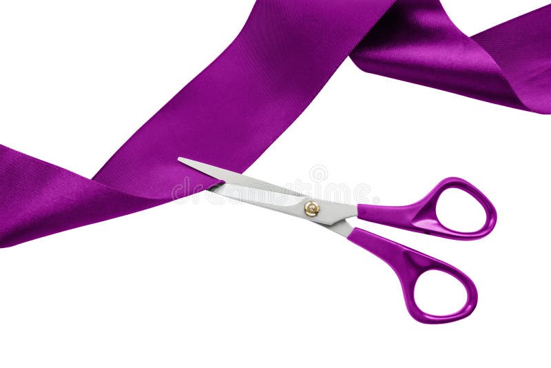 Purple Ceremonial Ribbon Cutting Scissors