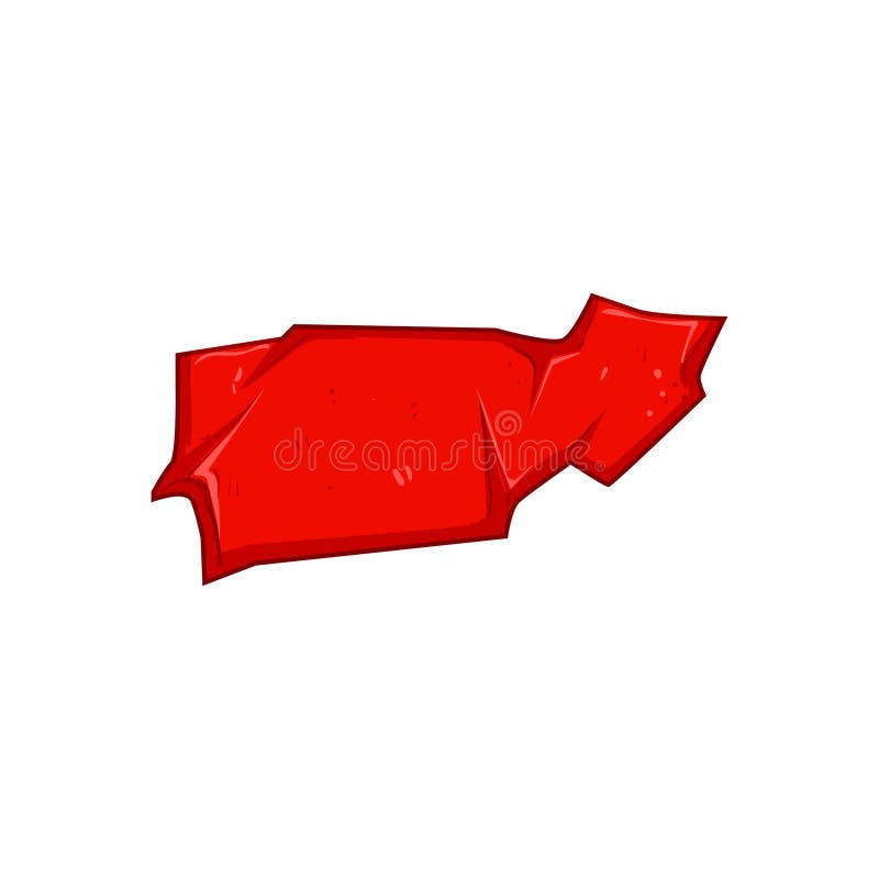 Cut Red Tape Cartoon Vector Illustration Stock Illustration