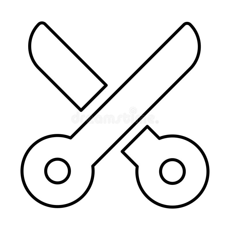 Cut Scissor Icon in Line Style Stock Vector Illustration of pack