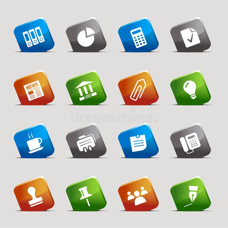 Cut squares - Office and Business icons royalty free illustration