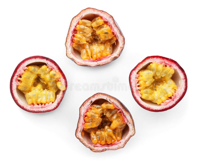 Cut Tropical Fruits on White Background Stock Image Image of color, antioxidant 151253933