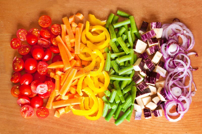Cut vegetables stock photo. Image of vegetables, colors 77240860