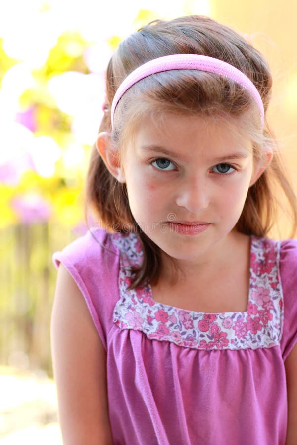 A Cute 8 Year Old Girl In Pink Stock Image - Image Of -4513
